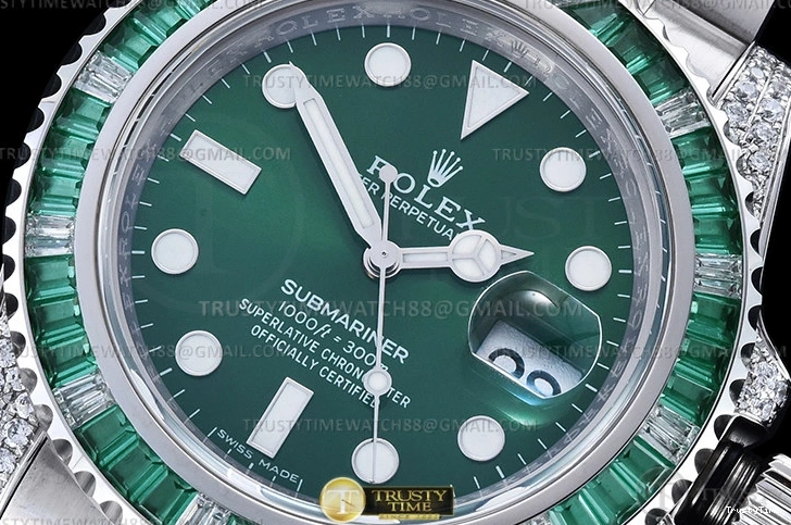 0219 Bright Submariner 116610LV 904L Dia SS SS Grn Noob VR 1083